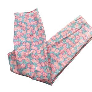 Lilly Pulitzer 8 Floral Pants 100% Cotton‎ Side Zipper